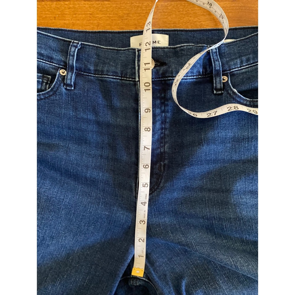 FRAME Le Slim Palazzo Jeans Trick Wash High Rise Wide Leg Denim Size 32 - Picture 15 of 15